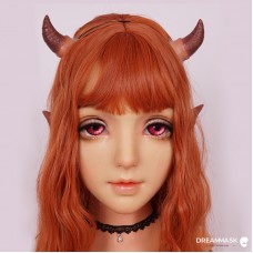 (M13A) DMS ILIA Demon Horn and Deer Horn Version Soft Silicone Full Head Cosplay Sweet Girl Female crossdress Kigurumi Mask